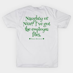 Human Resources Christmas Naughty or Nice List T-Shirt